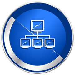Poster - Network blue vector icon.