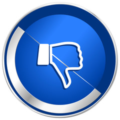 Poster - Dislike silver metallic web and mobile phone vector icon.