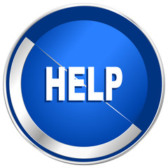 Poster - Help silver metallic web and mobile phone vector icon.