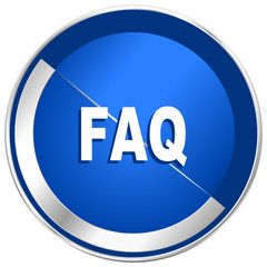 Poster - Faq silver metallic web and mobile phone vector icon.