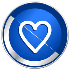 Poster - Heart silver metallic web and mobile phone vector icon.