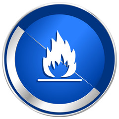 Fototapete - Flame silver metallic web and mobile phone vector icon.