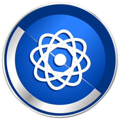 Aufkleber - Atom silver metallic web and mobile phone vector icon