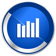 Aufkleber - Graph silver metallic web and mobile phone vector icon.
