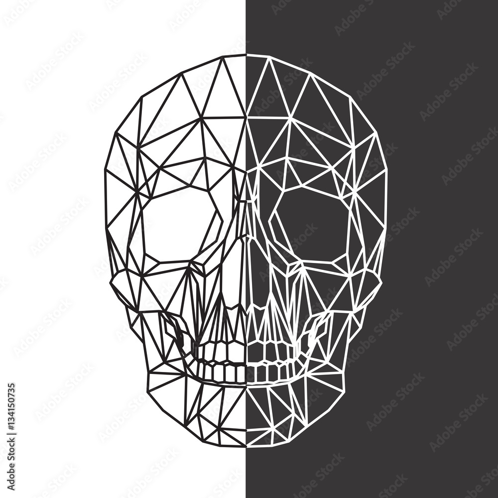 Vector de Stock teschio, design geometrico di poligoni | Adobe Stock