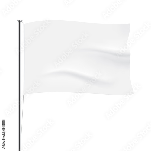 Download White flag template. Clean horizontal waving flag, isolated on background. Vector flag mockup ...