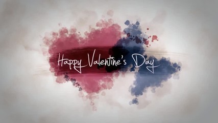 Wall Mural - watercolors happy valentine's day - abstract romantic animation ( valentine , banner , love )
