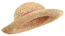 Side View Of Curved Brim Straw Hat