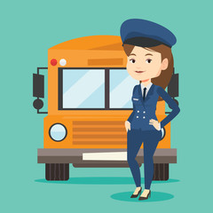 Canvas Print - School bus driver vector illustration.