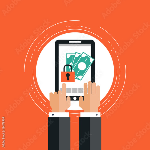 Internet Security And Secure Money Transfer Flat Vector Ilration Internet Security And Secure Money Transfer Flat Vector Ilration Design E Commerce Banking Wire Transfers M Management Business