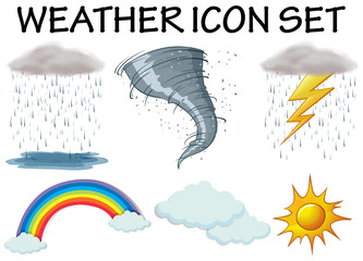 Poster - Weather icons with different climate