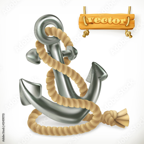 Anchor, 3d vector icon