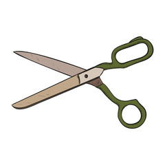 Vector color sketch of scissors