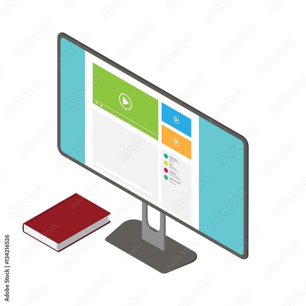 Flat design. Concept for distance education, online learning for web ...