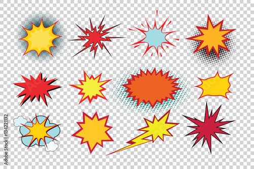 Cuadros en Lienzo Cartoon explosion pop art kit isolate