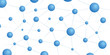© Topuria Design - Abstract vector background. Horizontal background, with connected blue circle elements. Scientific background.