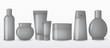© Tatiana Ol'shevskaya - Collection of realistic cosmetic plastic bottles on a white background.Cosmetic brand pattern. Design Beauty Products. Vector illustration.