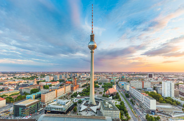 Wall Mural - Berlin skyline with TV tower at sunset, Germany