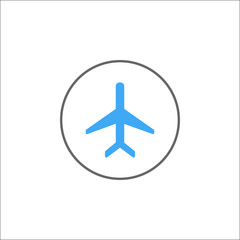 Poster - Airplane mode solid icon, mobile sign and plane, vector graphics, a colorful linear pattern on a white background, eps 10.