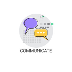 Poster - communicate chat social network communication message icon vector illustration