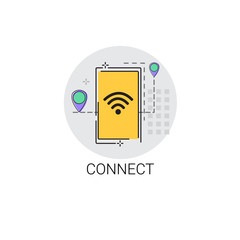 Poster - connect wifi social network communication connection icon vector illustration