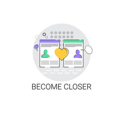 Poster - communicate chat social network communication become closer icon vector illustration