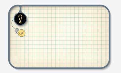 Poster - Text box for fill your text with graph paper and exclamation mar