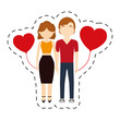 © djvstock - couple affection red hearts balloon vector illustration eps 10
