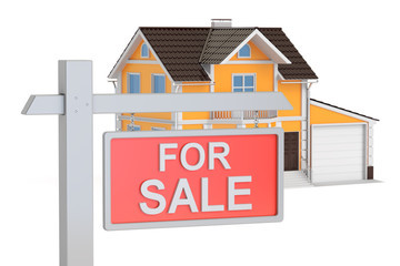 Poster - For sale concept, 3D rendering