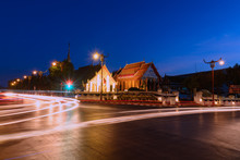Wat Phrathat Chang Kham Worawihan In Twilight Scene.