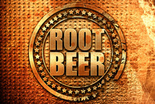 Root Beer, 3D Rendering, Grunge Metal Stamp