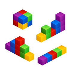 Sticker - colored cubes 01