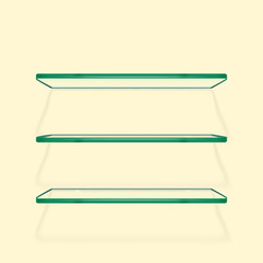 Poster - transparent glass shelf set