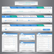 Web site design menu navigation elements with icons set: Navigat