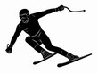 Silhouette of skier, vector draw