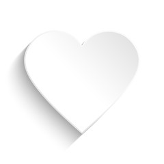 White heart on white background