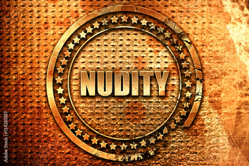 Fényképezés  nudity, 3D rendering, grunge metal stamp
