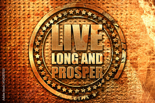 Cuadros en Lienzo live long and prosper, 3D rendering, grunge metal stamp