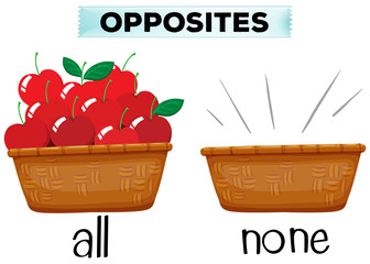 Poster - Opposite words for all and none