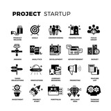 Fototapeta Natura - Start up, venture capital, entrepreneur vector icons set