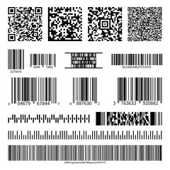 Poster - business barcodes and qr codes vector set