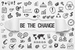 © magele-picture - Be the Change / weißes Papier mit Symbole