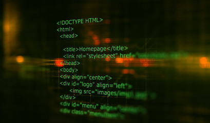 Aufkleber - HTML code programming software background/Programming code abstract technology background of software developer and Computer script