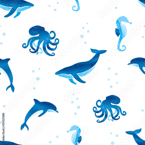 Seamless pattern with water...