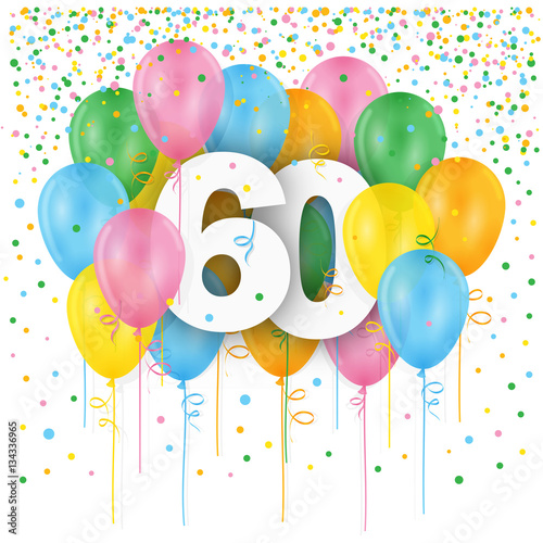 Download HAPPY 60th BIRTHDAY / ANNIVERSARY card with bunch of ...