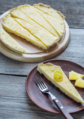 Canvas Print - Portion of lemon tart on the plate