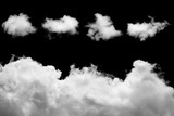 Fototapeta Niebo - Set of isolated clouds on black