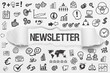 © magele-picture - Newsletter / weißes Papier mit Symbole