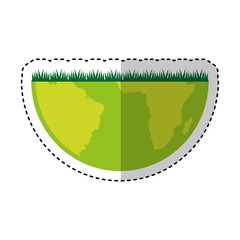 world planet earth with grass vector illustration design