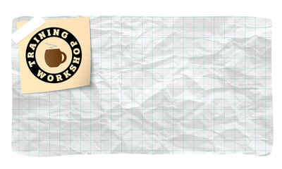 Poster - Vector graph paper with workshop icon and cup of coffee